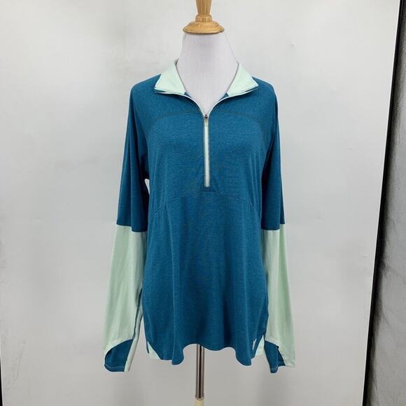 Korsa Shirt Womens XL Extra Large Multi Static Run Sports Half Zip Thumbholes - Picture 2 of 16